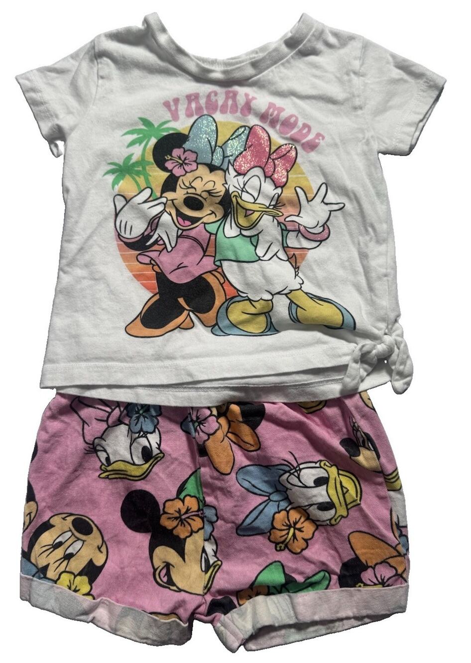 Disney Junior Minnie Mouse Daisy Duck Vacation Mode 2 Pc Outfit 18M Girls